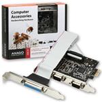 Axago PCEA-SP, PCI-Express adapter 2x seriový port + 1x par.