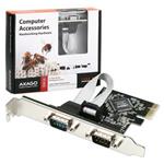 AXAGO PCIe adapter 2x sériový port + LP
