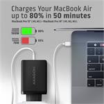 Axagon ACU-DPQ100, USB-A + dual USB-C, 100w, čierna