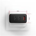 Axagon ACU-DPQ100, USB-A + dual USB-C, 100w, čierna