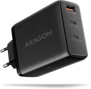 Axagon ACU-DPQ100, USB-A + dual USB-C, 100w, čierna