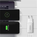 AXAGON ACU-DPQ65W, USB-A + dual USB-C, 65W, biela