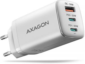 AXAGON ACU-DPQ65W, USB-A + dual USB-C, 65W, biela