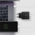 Axagon ACU-PQ45, USB-A + USB-C 45W, čierna