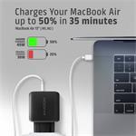 Axagon ACU-PQ45, USB-A + USB-C 45W, čierna