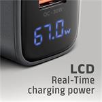 Axagon ACU-PQ67D, GaN nabíjačka do siete 67W, výstup USB-A + USB-C