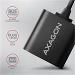 Axagon ADA-12, externá zvuková karta, kábel USB-A 15 cm