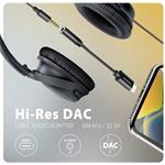 Axagon ADA-HC, redukcia USB-C na jack 3,5mm, káblová, 0,10m, čierna