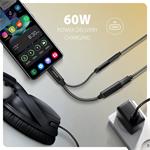 Axagon ADA-HCPD, redukcia USB-C na 3.5mm jack + USB-C, káblová, 0,10m