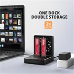 AXAGON ADSA-M2C22, USB-C 20Gbps dokovacia stanica pre 2× M.2 NVMe/SATA SSD s funkciou klonovania