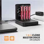 AXAGON ADSA-M2C44, USB4 dokovacia stanica pre 4× M.2 NVMe SSD s funkciou klonovania