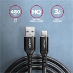 Axagon BUCM-AM20AB, USB 2.0 na USB-C, 3A, prepojovací, 2m