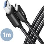 Axagon BUCM3-AM10AB, kábel USB-C na USB-A, 1m, čierny