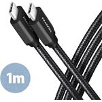 Axagon BUCM3-CM10AB kábel USB-C <-> USB-C, 1m, 3A, čierny