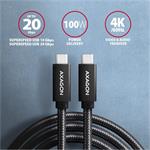 Axagon BUCM32-CM05AB, USB-C- USB-C, 0.5m, čierny
