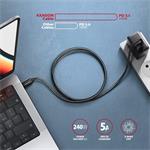Axagon BUCM4X-CM05AB NewGEN+ kábel USB-C 4.0 Gen3×2 0,5m