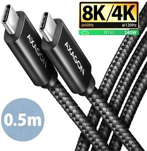 Axagon BUCM4X-CM05AB NewGEN+ kábel USB-C 4.0 Gen3×2 0,5m