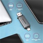 AXAGON CRE-DAC, USB-C + USB-A, MINI čítačka kariet