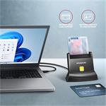 AXAGON CRE-SM4NC, USB-C čítačka kontaktných kariet ID card (eID klient), stojanková, kábel 1.2 m