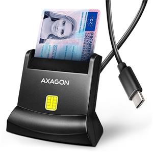 AXAGON CRE-SM4NC, USB-C čítačka kontaktných kariet ID card (eID klient), stojanková, kábel 1.2 m