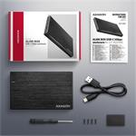 Axagon EE25-XA6C, 2.5" kovový ALINE box