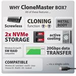 AXAGON EEM2-20GD, USB-C 20Gbps externý box pre dva M.2 NVMe SSD s funkciou klonovania