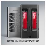 AXAGON EEM2-20GD, USB-C 20Gbps externý box pre dva M.2 NVMe SSD s funkciou klonovania