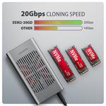 AXAGON EEM2-20GD, USB-C 20Gbps externý box pre dva M.2 NVMe SSD s funkciou klonovania