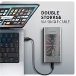 AXAGON EEM2-20GD, USB-C 20Gbps externý box pre dva M.2 NVMe SSD s funkciou klonovania