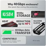 AXAGON EEM2-40G, USB-C 40Gbps externý box pre M.2 NVMe SSD, zosilnený hliník