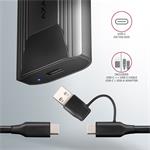 Axagon EEM2-GTS2, USB-C - M.2 NVMe & SATA SSD, sivý