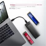 Axagon EEM2-GTS2, USB-C - M.2 NVMe & SATA SSD, sivý