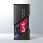Axagon EEM2-SB2, M.2 NVMe a SATA SSD kovový RAW box, čierny