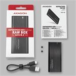 Axagon EEM2-SBC, USB-C 3.2 Gen 2 - M.2 SATA SSD kovový RAW box, (rozbalené)