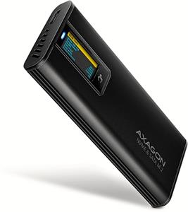 AXAGON EEM2-SD2B, USB-C 10Gbps externý box s displejom pre M.2 NVMe/SATA SSD, bezskrutkový, čierny