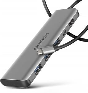 Axagon HMC-5H, USB-C hub, 3x USB-A, HDMI, PD 100W