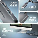 AXAGON HMC-5H8K, multi portový USB-C hub, 2x USB-A, USB-C, HDMI, PD 100W