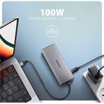 Axagon HMC-6G2L,6-in-1 Hub, USB-C 10 Gbps, 100W