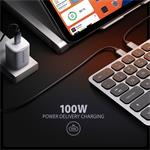 Axagon HMC-KB-US, multi portový USB-C hub s klávesnicou US