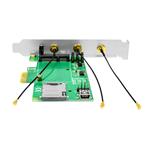 AXAGON PCEM-E3, PCIe - mini PCIe adaptér, SIM slot + 3x SMA konektor