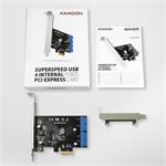 AXAGON PCEU-034VL PCIe adaptér , 4x USB3.2