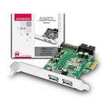 AXAGON PCEU-232V PCIe adaptér 2+2x USB3.0 UASP Charging 3A out VIA + LP