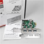 AXAGON PCEU-330V PCIe adaptér 3+1x USB3.0 UASP Charging 3A out VIA + LP