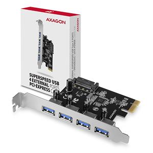 AXAGON PCEU-430VL PCIe adaptér , 4x USB3.2