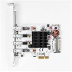 AXAGON PCEU-43VQ HQ PCIe adaptér 4x USB3.0 UASP Charging 3,8A out VIA + LP
