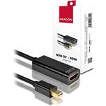 AXAGON redukcia miniDisplayPort na HDMI M/F, káblová 0,25m