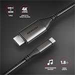 AXAGON RVC-HI2C, USB-C -> HDMI 2.0a redukcia, 1,8m