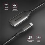 AXAGON RVC-HI2M, USB-C -> HDMI 2.0a redukcia, 25cm
