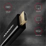 Axagon RVD-HI14C2, DisplayPort - HDMI 1.4 redukcia / kábel 1.8m, 4K/30Hz, čierny