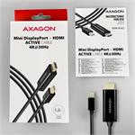 Axagon RVDM-HI14C2, Mini DisplayPort - HDMI 1.4 redukcia / kábel 1.8 m, 4K/30Hz, čierny
